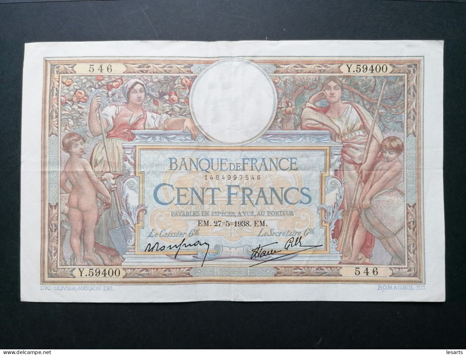 100 Francs. Merson. 27-5-1938. FAY 25.20. - 100 F 1908-1939 ''Luc Olivier Merson''