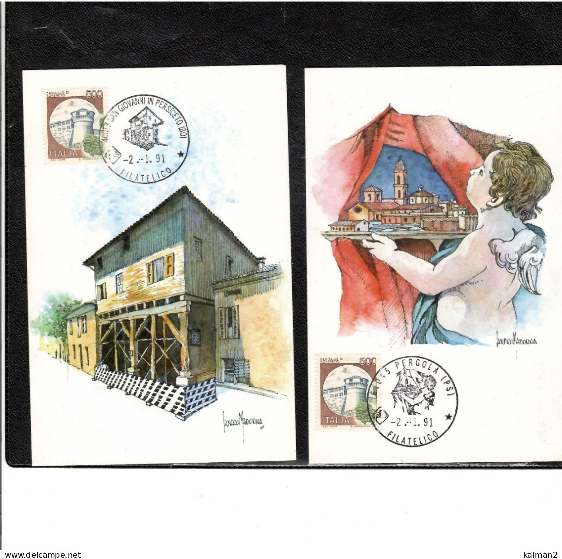 16678 - SERIE COMPLETA DI  10 CARTOLINE EMESSE DALLA AMM.NE DELLE POSTE E ANNULLATE IL  2.1.1991 - Collezioni E Lotti