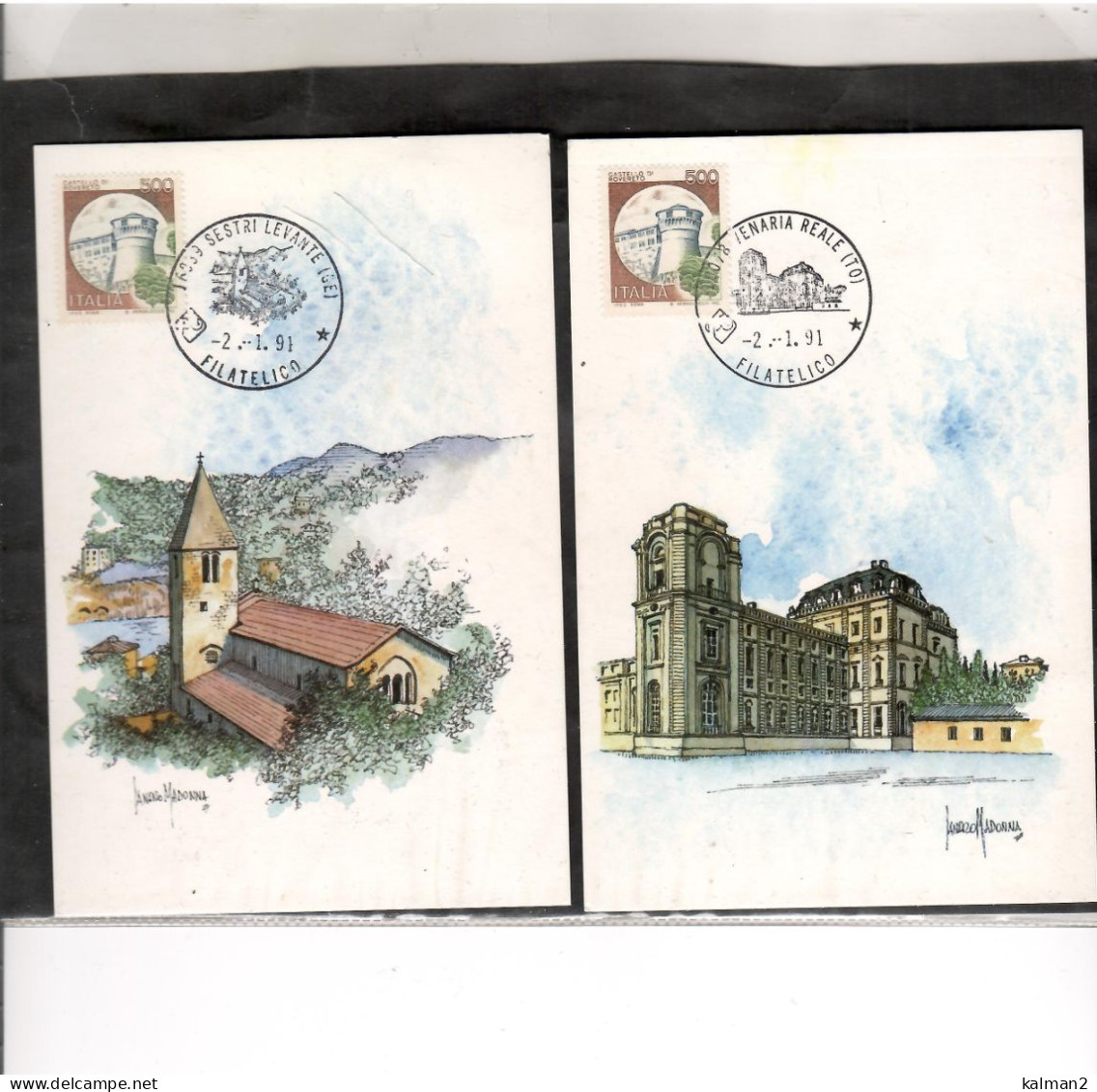 16678 - SERIE COMPLETA DI  10 CARTOLINE EMESSE DALLA AMM.NE DELLE POSTE E ANNULLATE IL  2.1.1991 - Colecciones Y Lotes