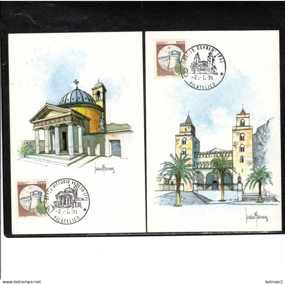 16678 - SERIE COMPLETA DI  10 CARTOLINE EMESSE DALLA AMM.NE DELLE POSTE E ANNULLATE IL  2.1.1991 - Colecciones Y Lotes