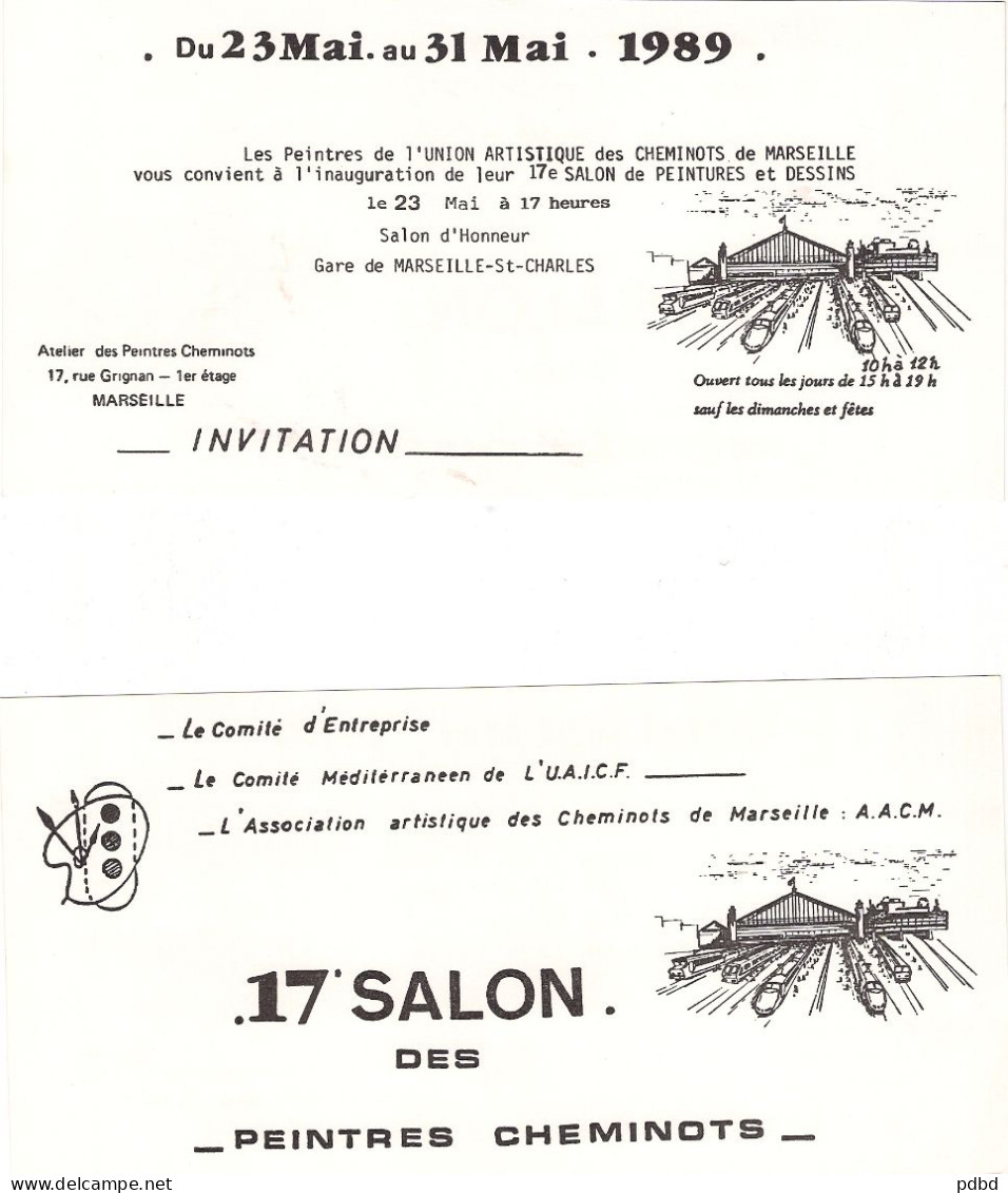 SNCF 05 . 17éme Salon Des Peintres Cheminots . Marseille . Rue Grignan . 23 Mai 1989 . - Eisenbahnverkehr