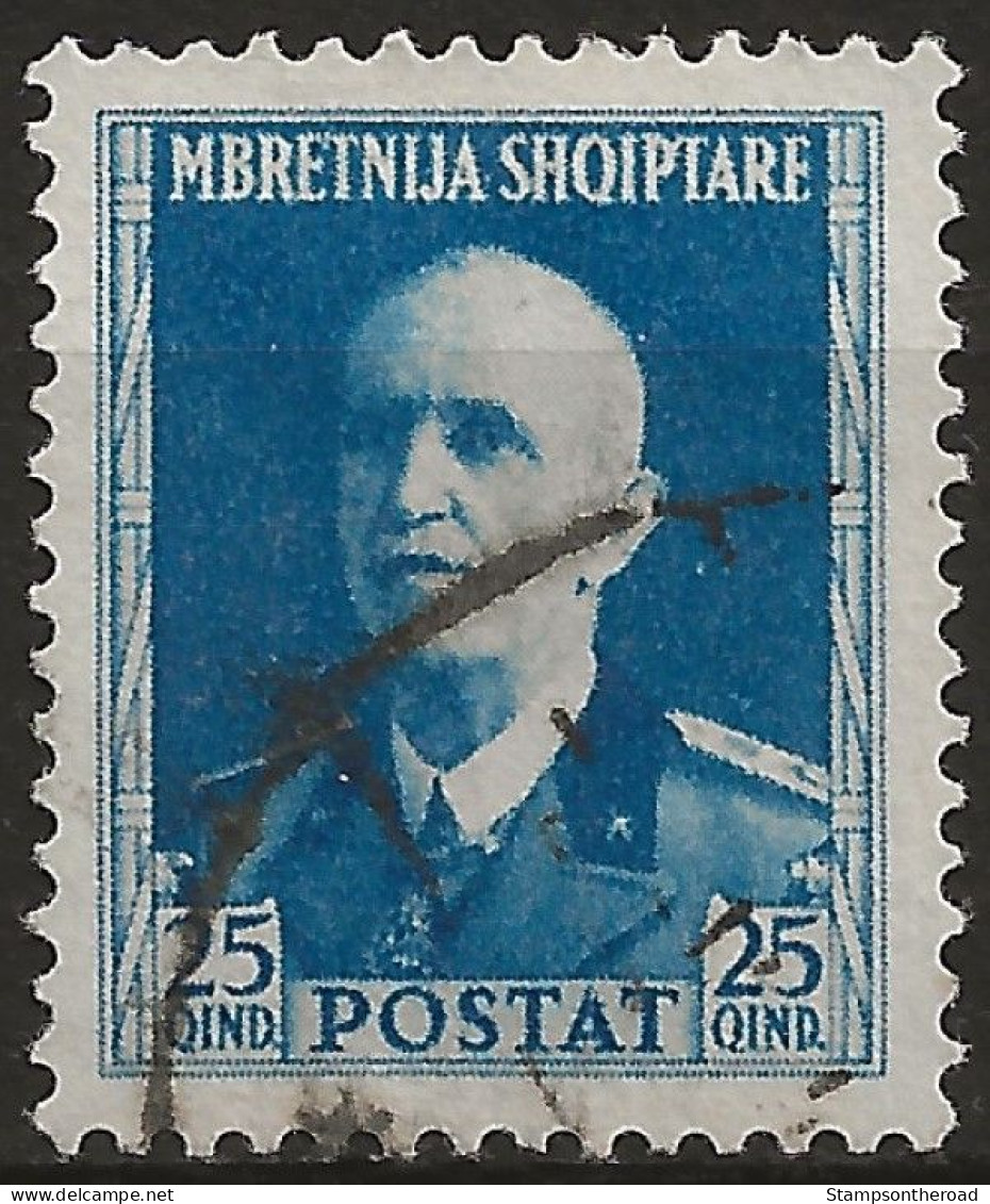 OIAL22U -1939/40 Occupazione Italiana ALBANIA, Sass. Nr. 22, Francobollo Usato Per Posta °/ - Albania