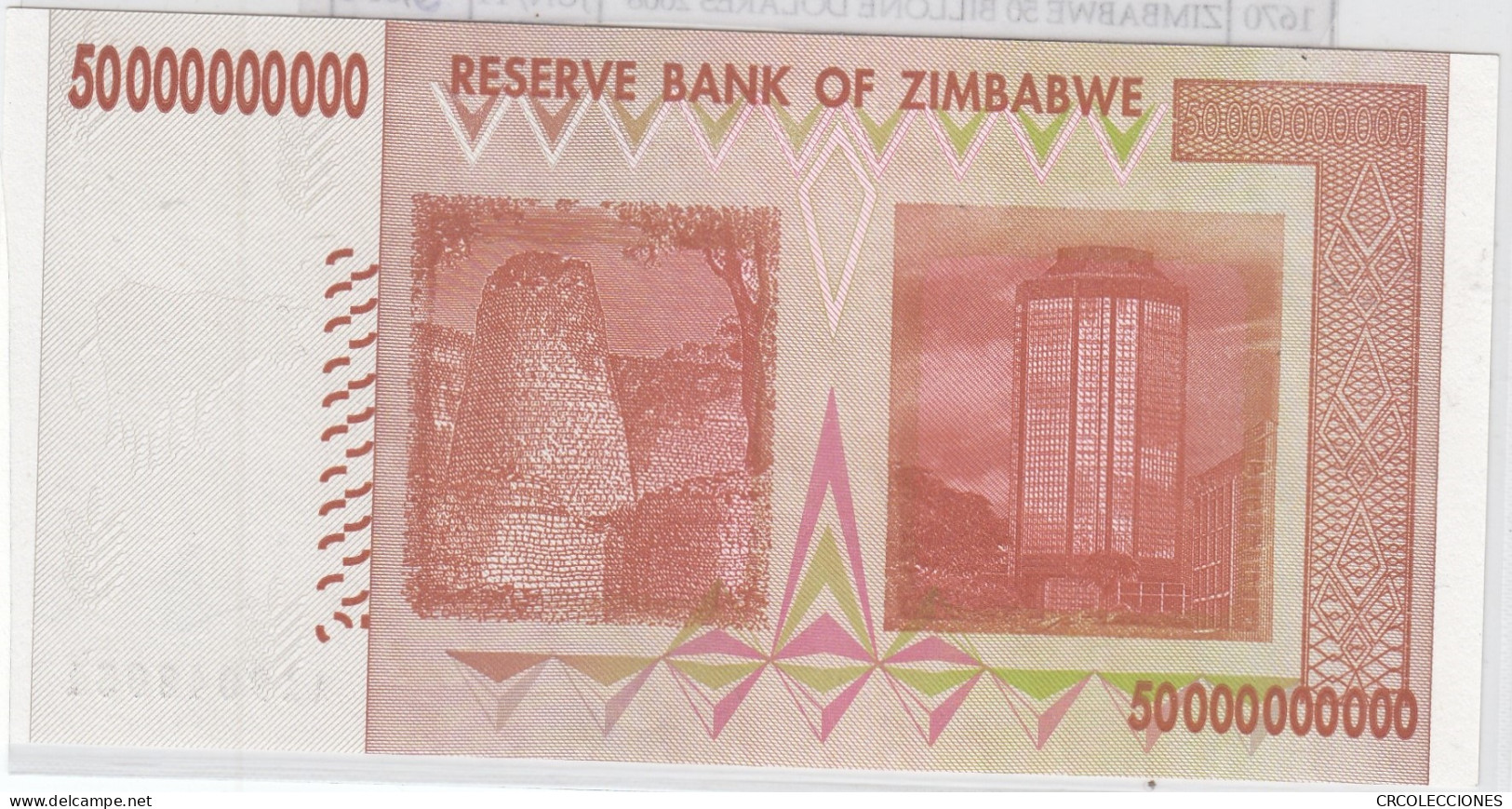 BILLETE ZIMBABWE 50 BILLONES DOLARES 2008 P-87 SIN CIRCULAR - Sonstige – Afrika