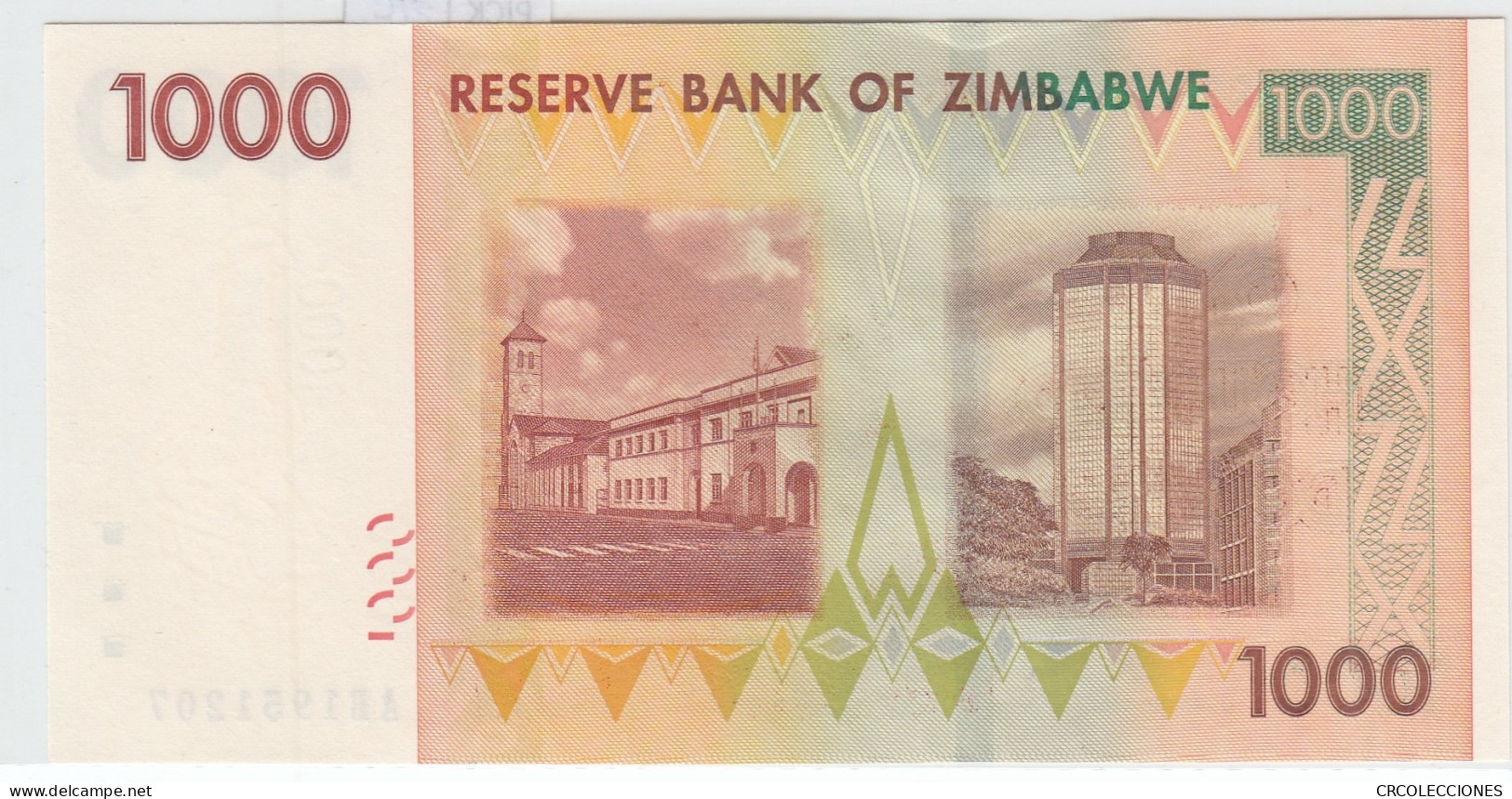 BILLETE ZIMBABWE 1.000 DOLARES 2007 P-71 SIN CIRCULAR - Andere - Afrika