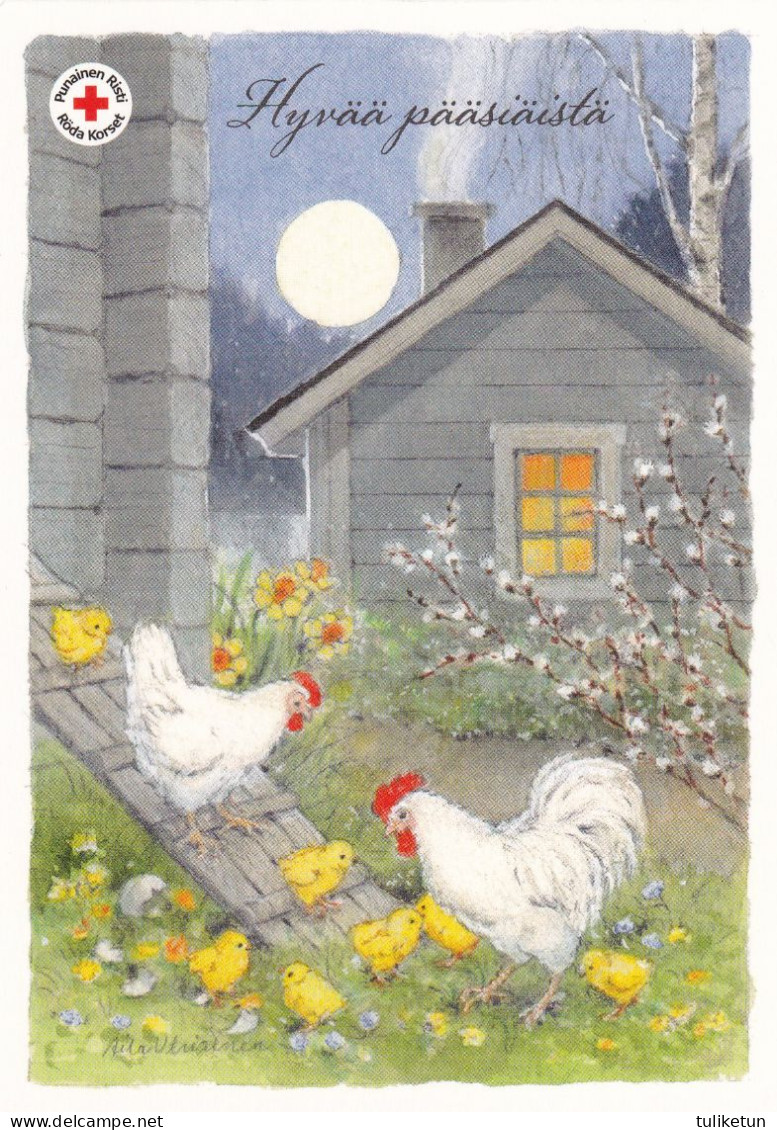 Postal Stationery - Easter Flowers - Chicken - Chicks - Red Cross - Suomi Finland - Postage Paid - RARE - Interi Postali