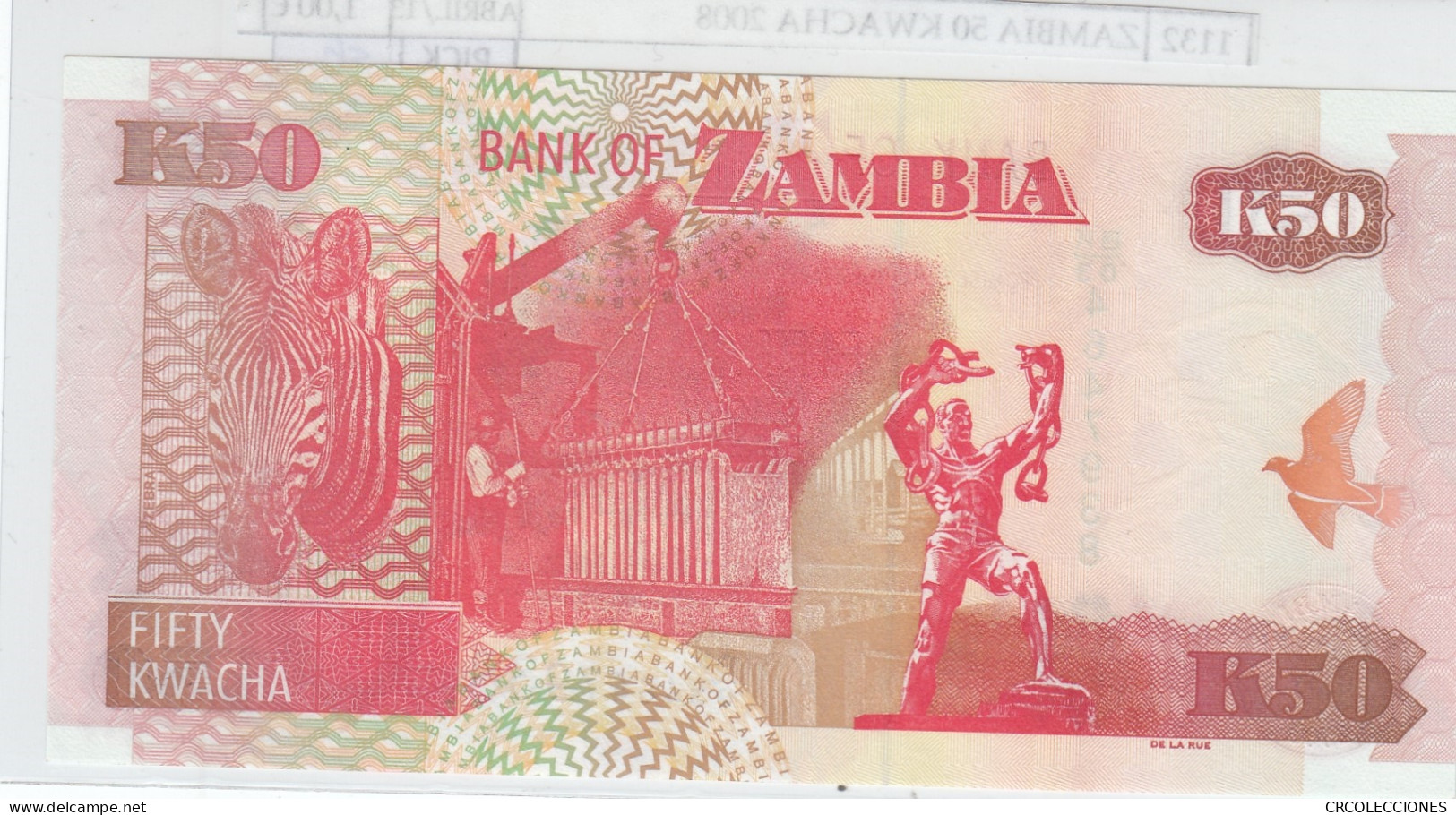 BILLETE ZAMBIA 50 KWACHA 2008 P-37g SIN CIRCULAR - Sonstige – Afrika