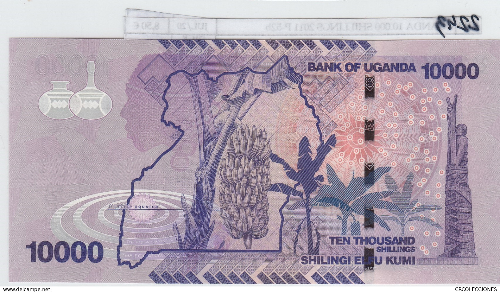 BILLETE UGANDA 10.000 SHILLINGS 2011 P-52b FECHA RARA SIN CIRCULAR - Autres - Afrique