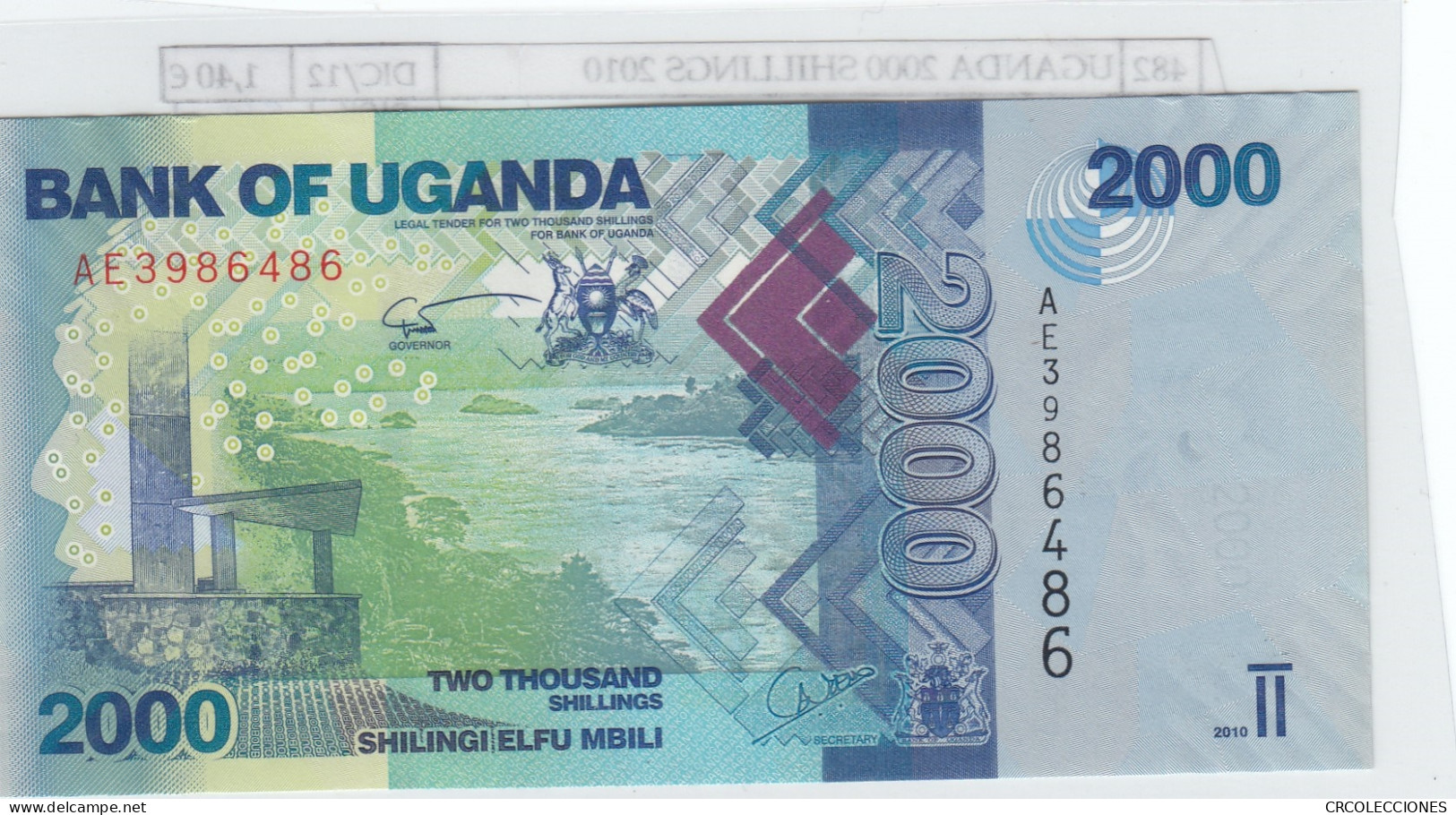 BILLETE UGANDA 2000 SHILLINGS 2010 P-50a SIN CIRCULAR - Andere - Afrika