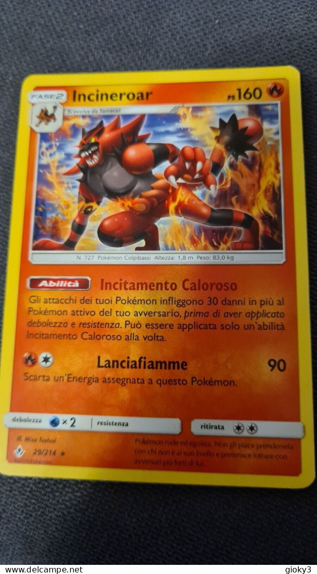 CARTA POKEMON INCINEROAR PS 160 - Otros & Sin Clasificación