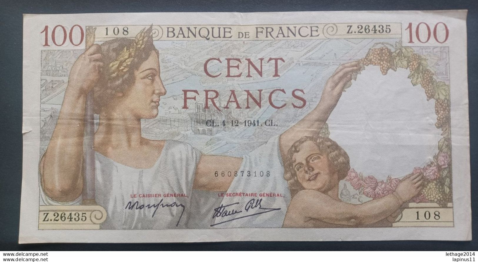 BANKNOTE MADAGASCAR 100 FRANCS 1941 DISCREET PRESERVATION !! UNCIRCULATED - 100 F 1939-1942 ''Sully''