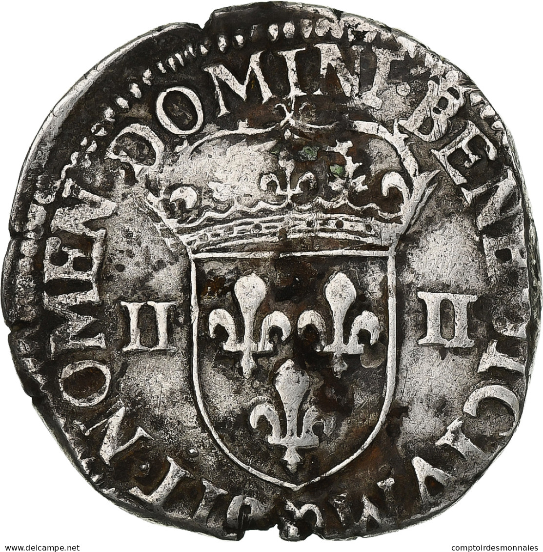 France, Charles X, 1/4 Ecu, 1596, Dinan, Argent, TB+, Gadoury:521 - 1589-1610 Enrique IV