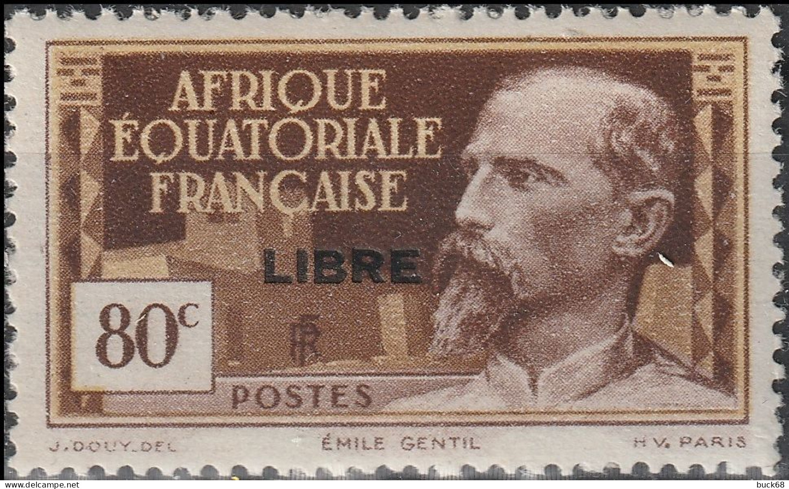 AEF 113 ** MNH Gouverneur Emile GENTIL + Surcharge FRANCE LIBRE Afrique Equatoriale Française A.E.F. 1940 - Neufs