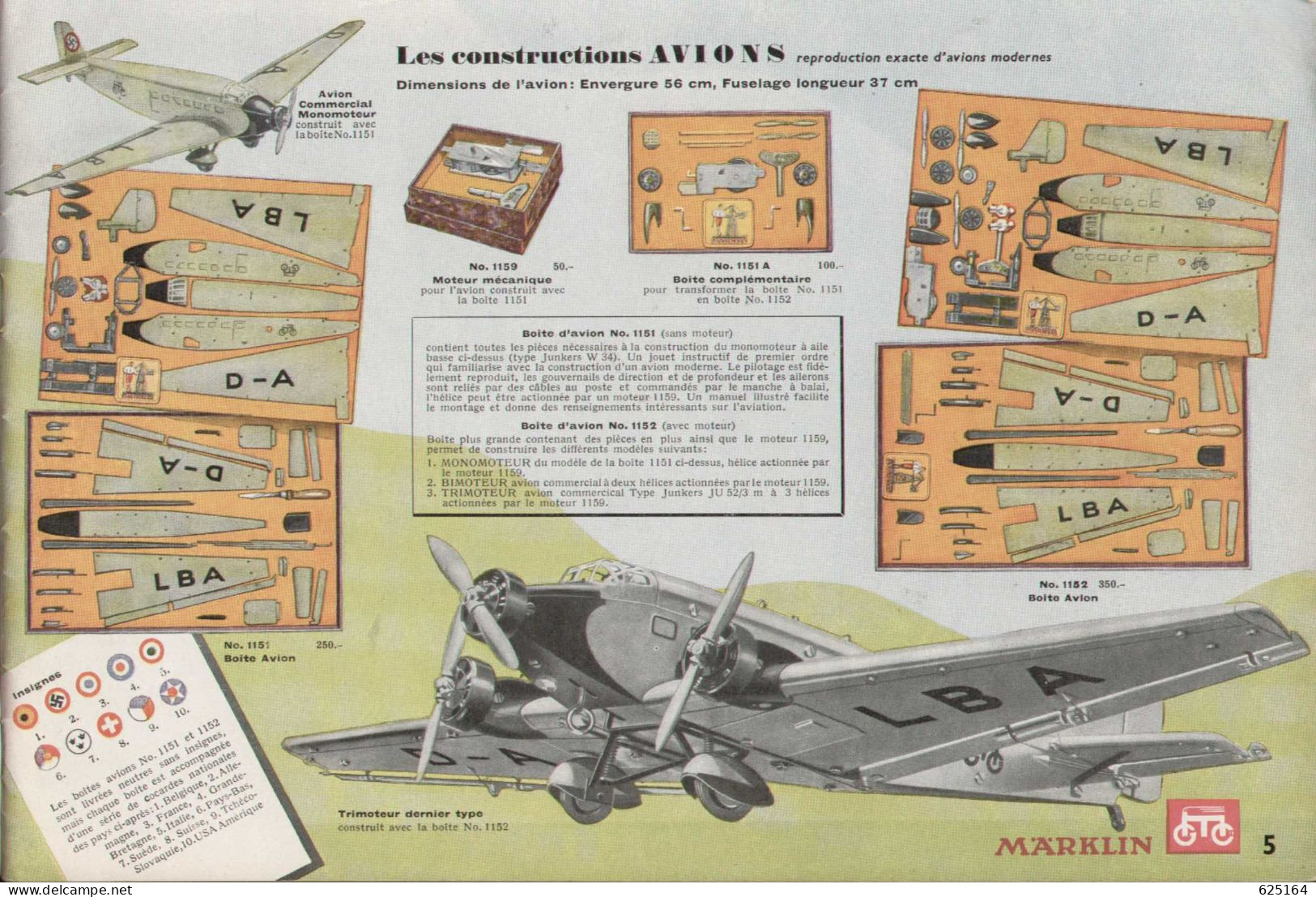 Catalogue Märklin 1938/39 Trains électriques Et Mécaniques écart. 00  Et 0 - Machines à Vapeur - Automobiles - Canons - French