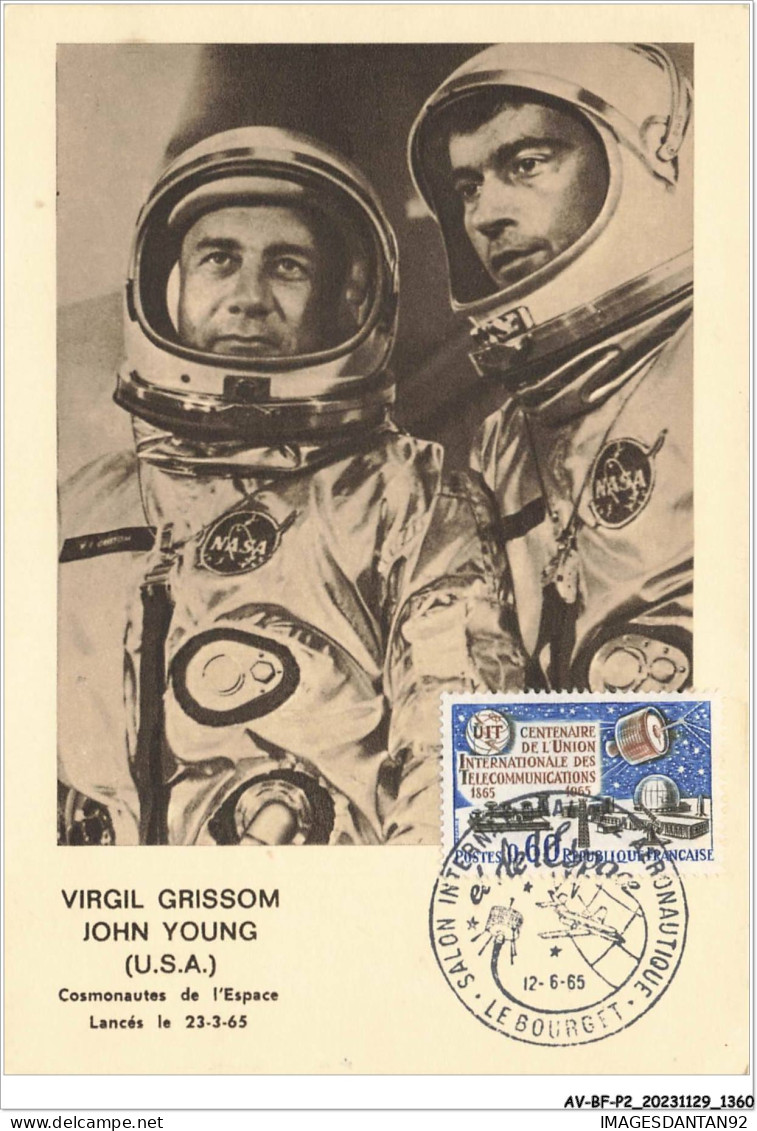 AV-BFP2-0867 - ESPACE - Le Bourget - Cosmonautes De L'espace V. Grissom, J. Young CARTE MAXIMUM - Astronomia