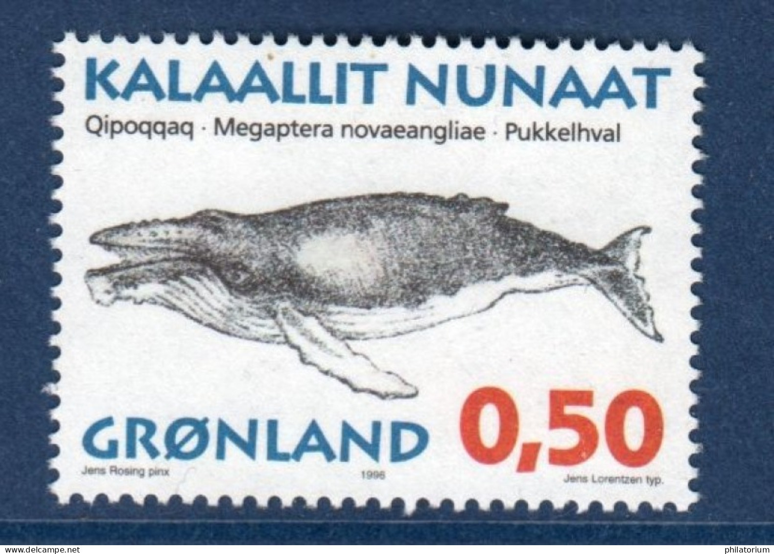 Groenland, **, Yv 267, Mi 288, SG 297, Baleine à Bosse Ou Rorqual à Bosse (Megaptera Novaeangliae), - Ballenas