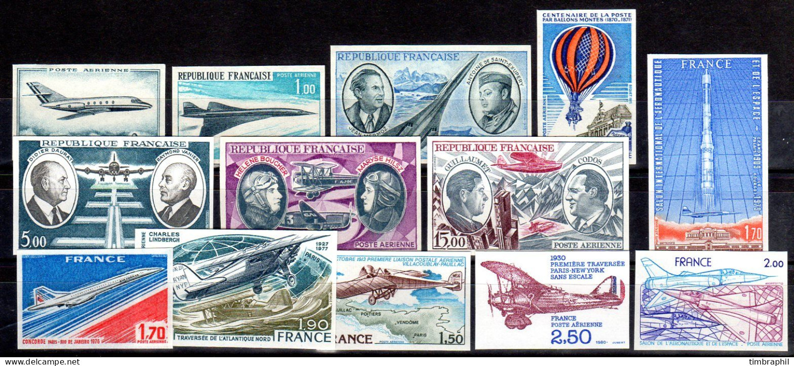N° 42a à 54a (Poste Aérienne Non Dentelés) Neufs**  COTE= 1390 € - 1960-.... Mint/hinged