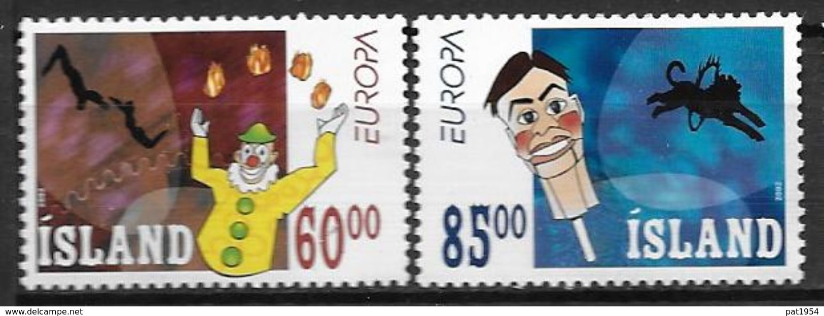 Islande 2002 N°937/938 Neufs** Europa Cirque - Unused Stamps