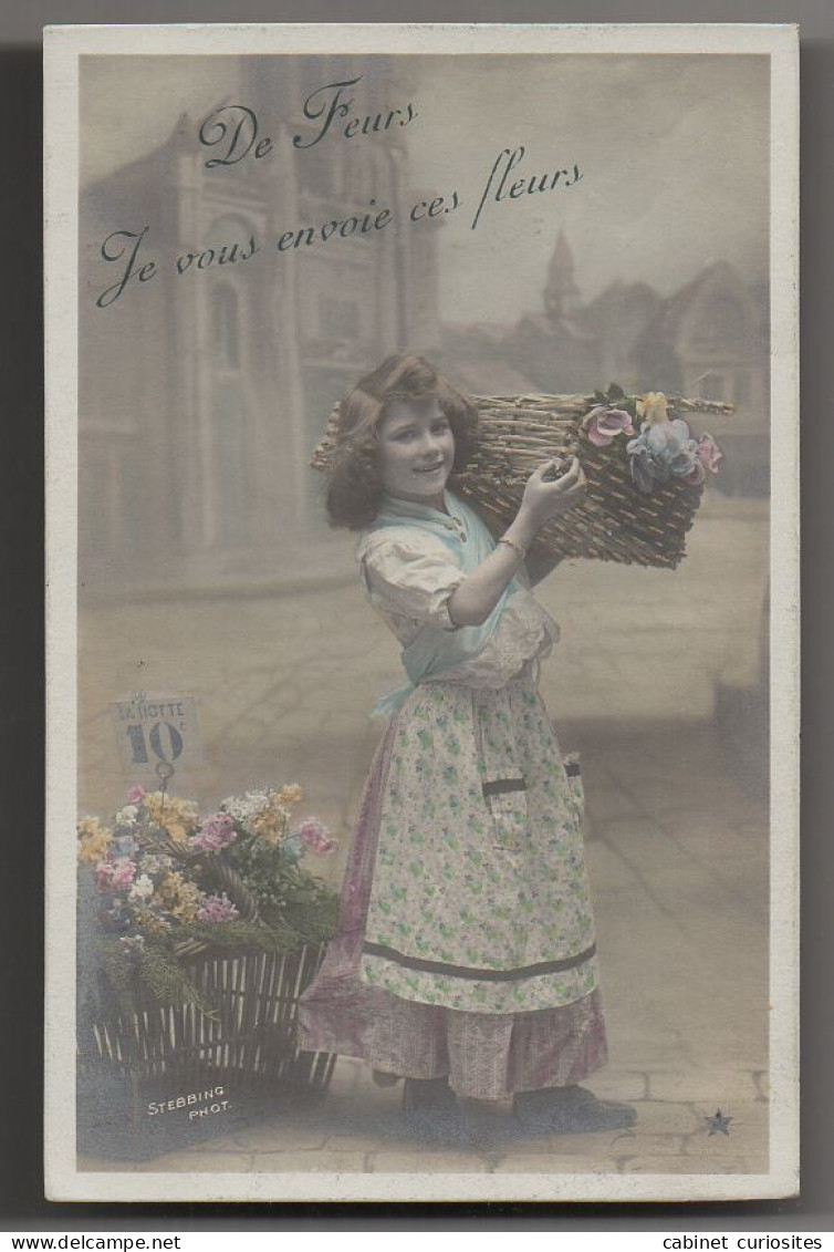 Petite Fille Marchande De Fleurs - Stebbing Photo - Editeur Étoile -Série N° 1060 - Colorisée - Animée - Street Merchants