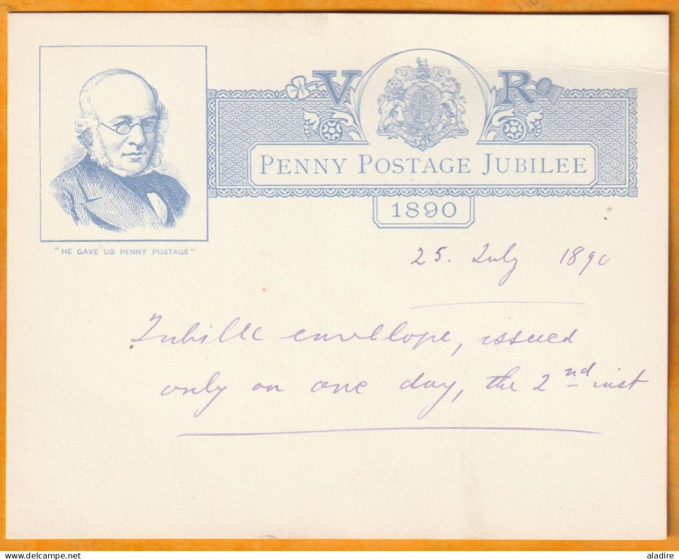 1890 - QV - Post Office Jubilee Of Uniform Penny Postage From London To The City (cover And Card) - ROWLAND HILL - Postmark Collection