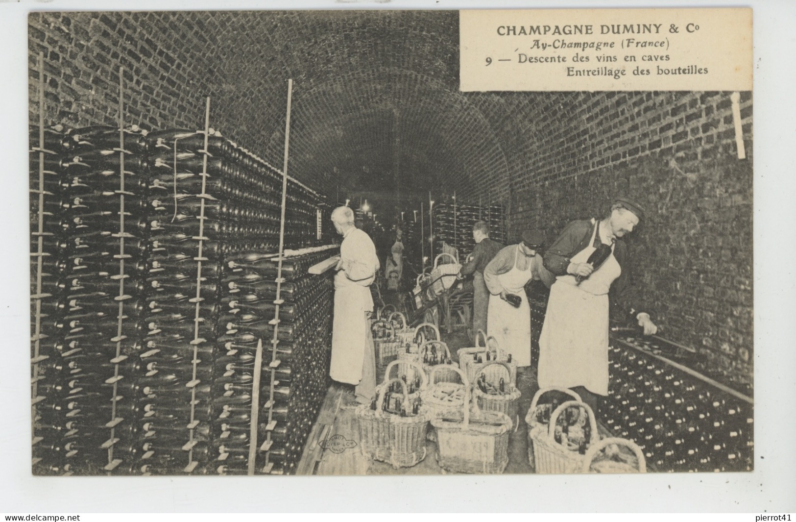 AY CHAMPAGNE - CHAMPAGNE DUMINY & Co - Descente Des Vins En Caves - Entreillage Des Bouteilles - Ay En Champagne
