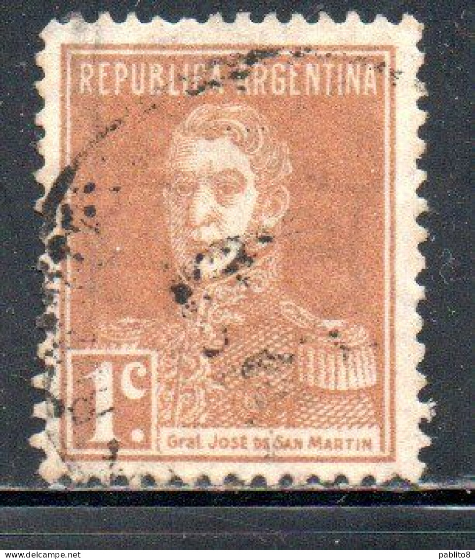 ARGENTINA 1923 JOSE DE SAN MARTIN 1c USED USADO OBLITERE' - Used Stamps