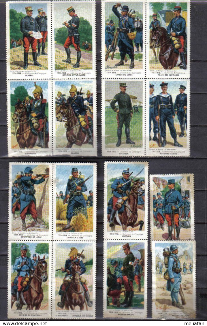 GF467 - VIGNETTES CAFES BARMAN TOULON - INFANTERIE ET CAVALERIE FRANCAISE - Vignettes Militaires