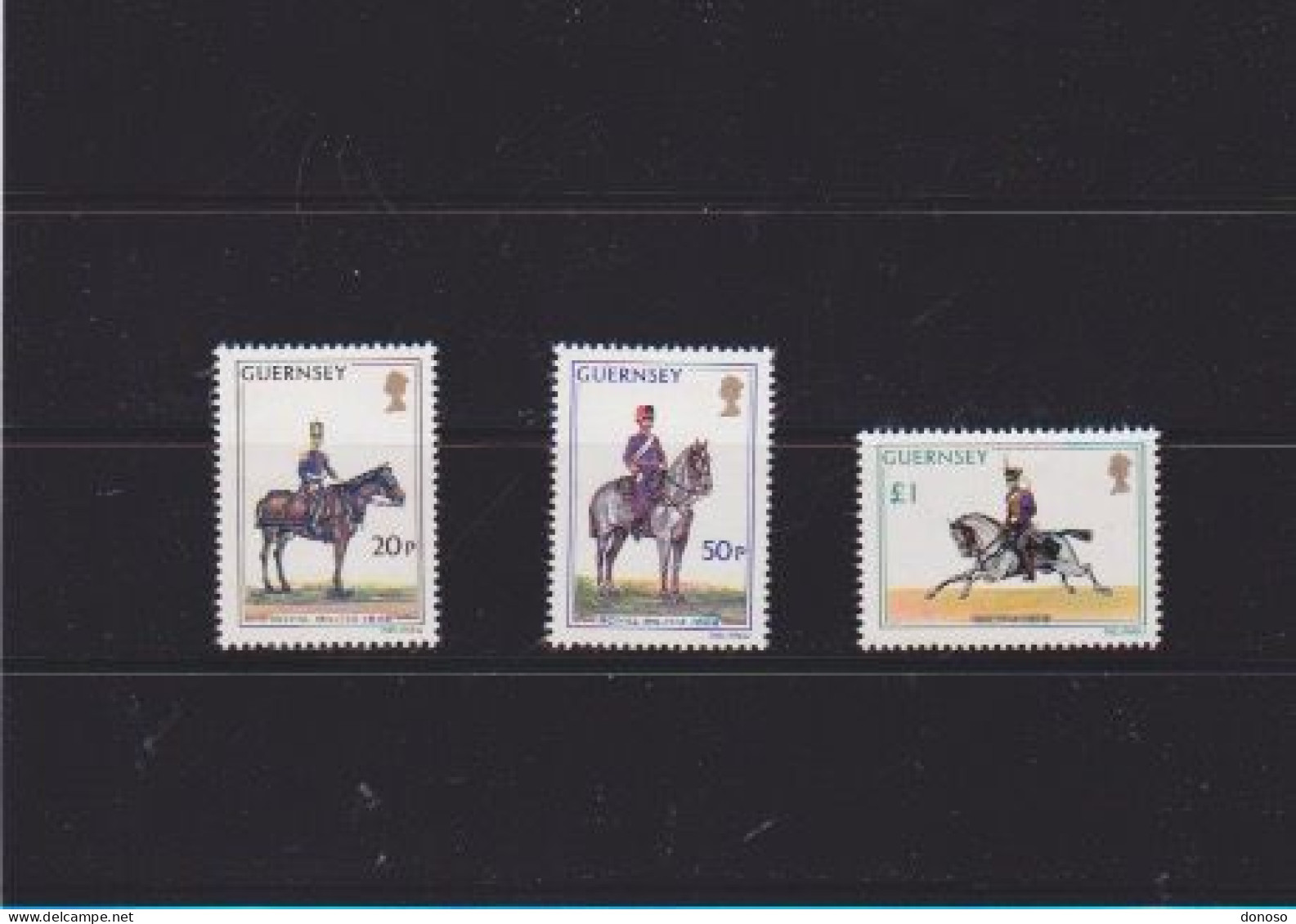 GUERNESEY 1975 CAVALERIE UNIFORMES Yvert 113-115, Michel 118-120 NEUF** MNH Cote 8,50 Euros - Guernsey