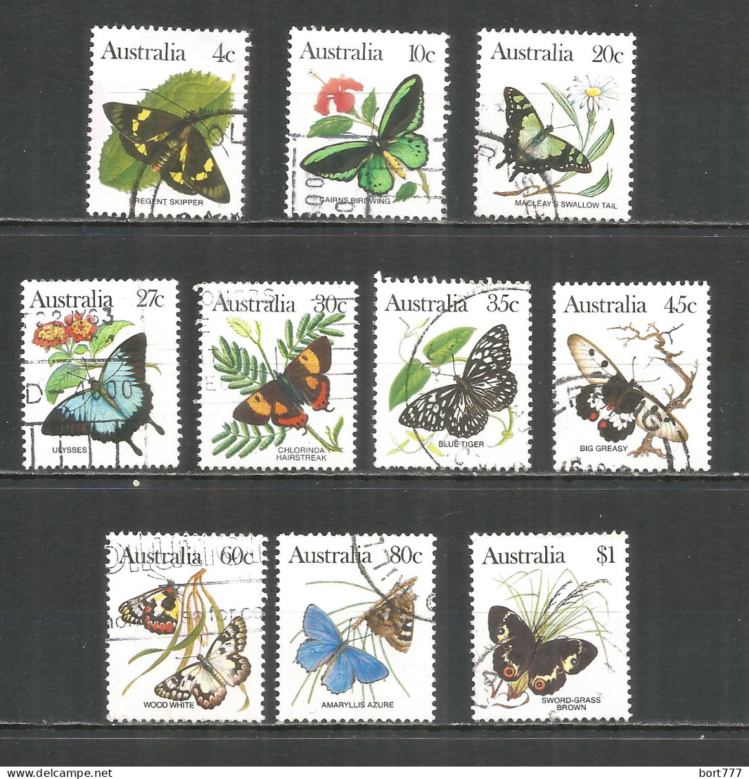 Australia 1983 Year, Used Stamps Set Butterfly - Gebruikt