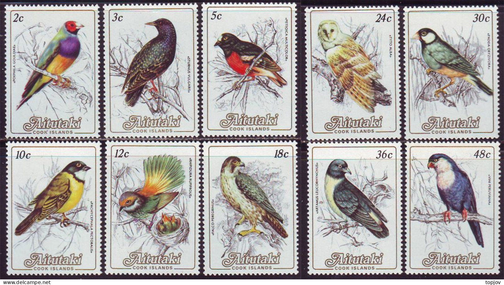 AITUTAKI  COOK ISL. - PROTECT BIRDS - EAGLE PARROTS  - **MNH - 1981 - Patos