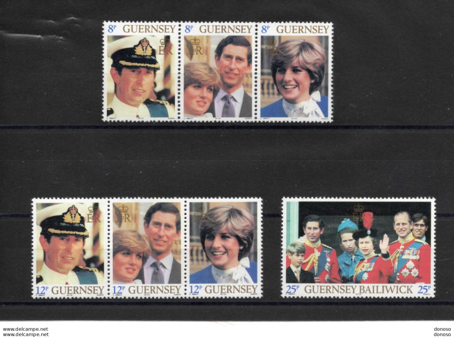 GUERNESEY 1981 Prince Charles Et Lady Diana, Mariage  Yvert 220-226, Michel 225-231 NEUF** MNH Cote 7 Euros - Guernsey
