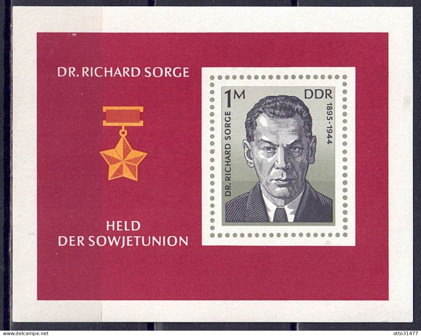 DDR 1976 - Dr. Richard Sorge, Block 44, Postfrisch ** / MNH - 1971-1980