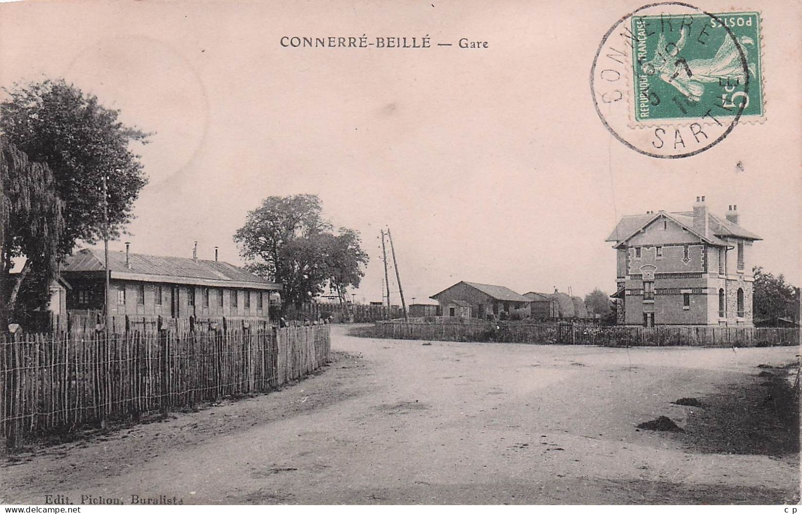 Connerré  Beille - Gare  -  CPA °J - Connerre