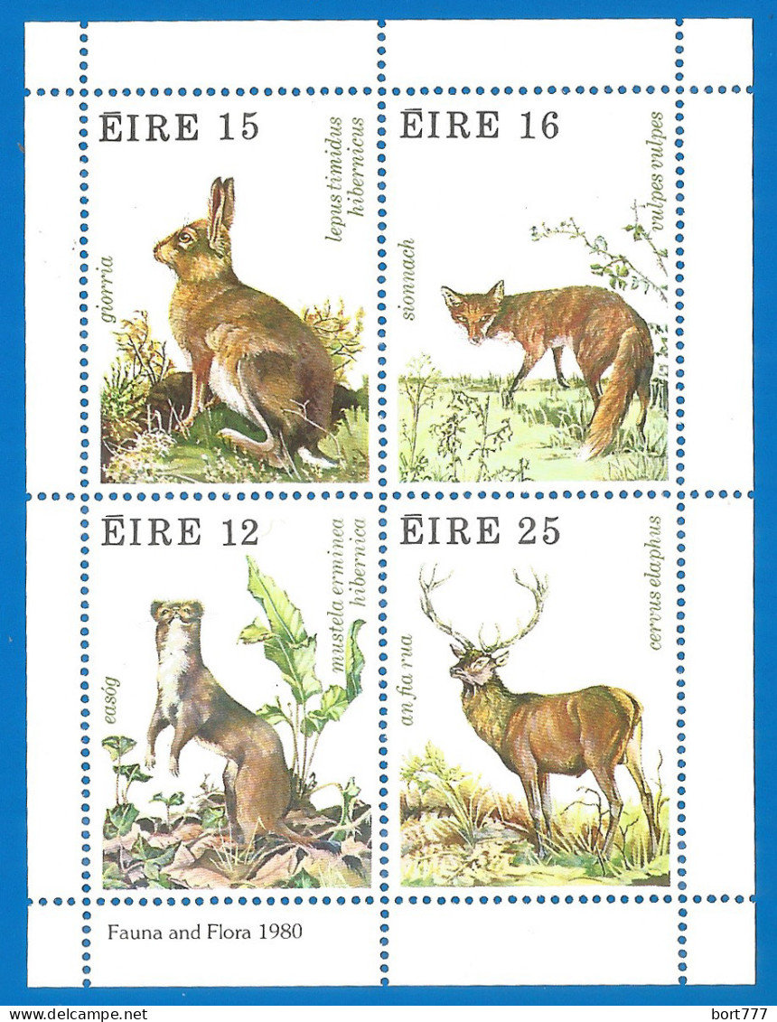 IRELAND 1980 Mint Block MNH(**) Wild Animals - Hojas Y Bloques