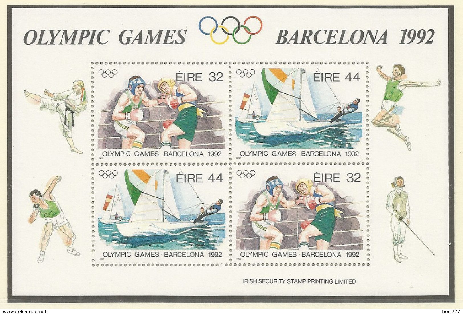 IRELAND 1992 Mint Block MNH(**) Olympic Games - Blocchi & Foglietti