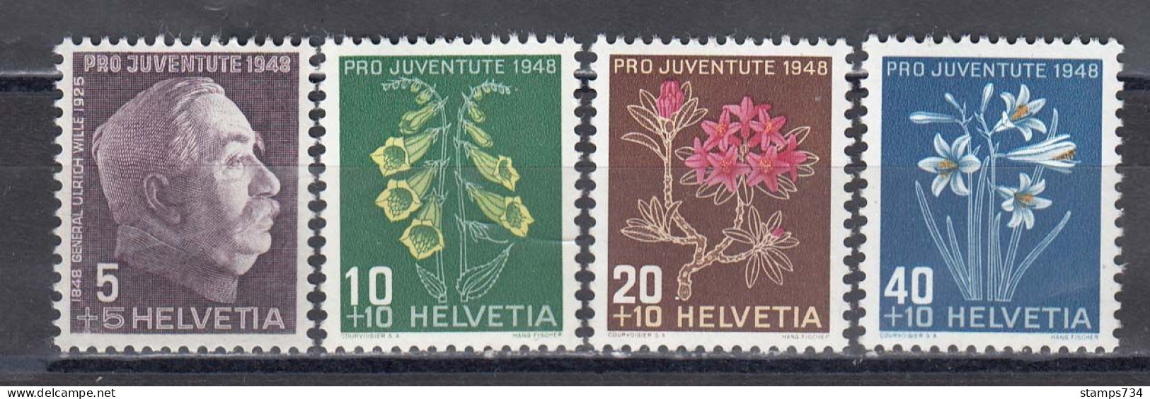 Switzerland 1948 - Pro Juventute:Flowers, Mi-Nr. 514/17, MNH** - Ungebraucht