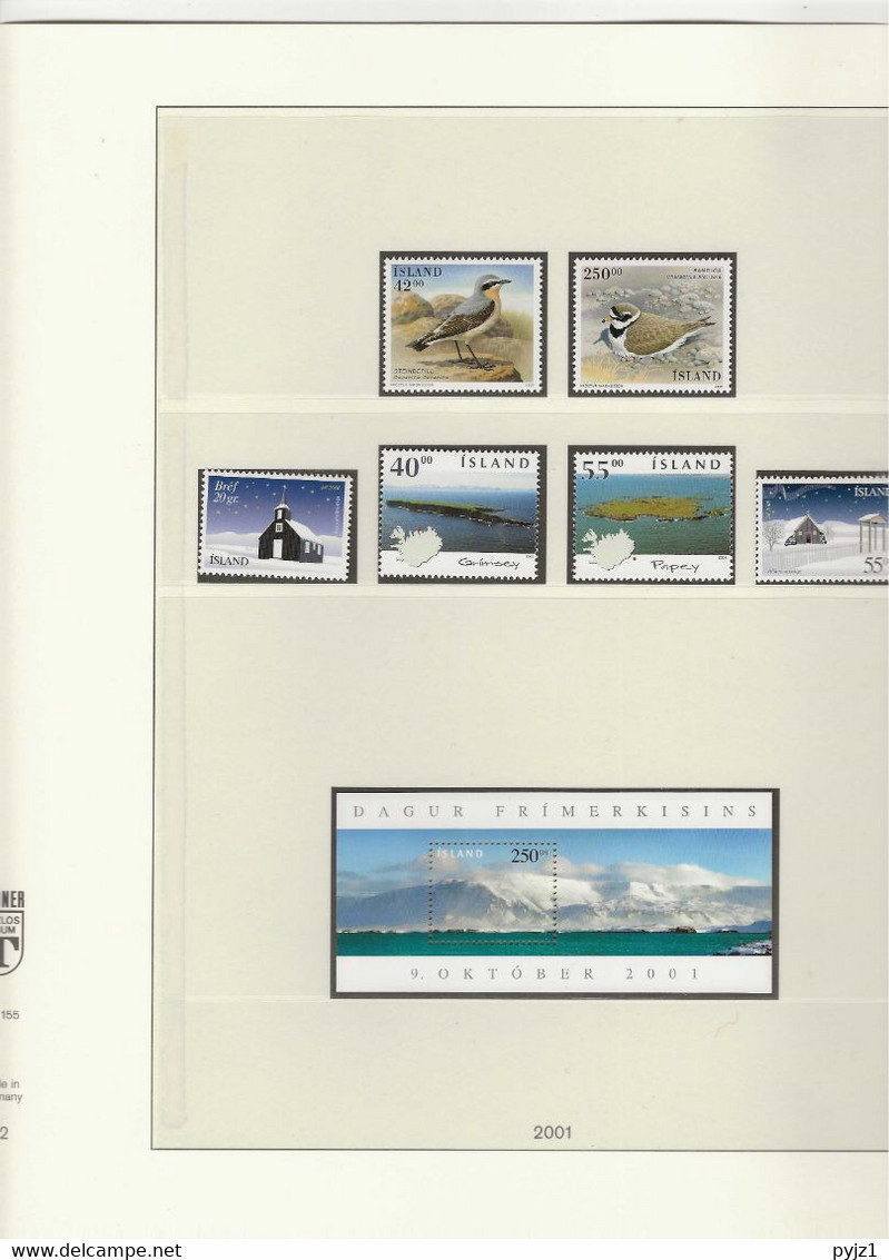 2001 MNH Iceland, Year Complete, Postfris** - Années Complètes