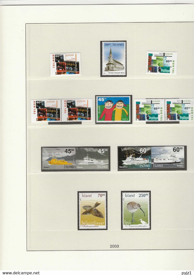 2003 MNH Iceland, Year Complete, Postfris** - Années Complètes