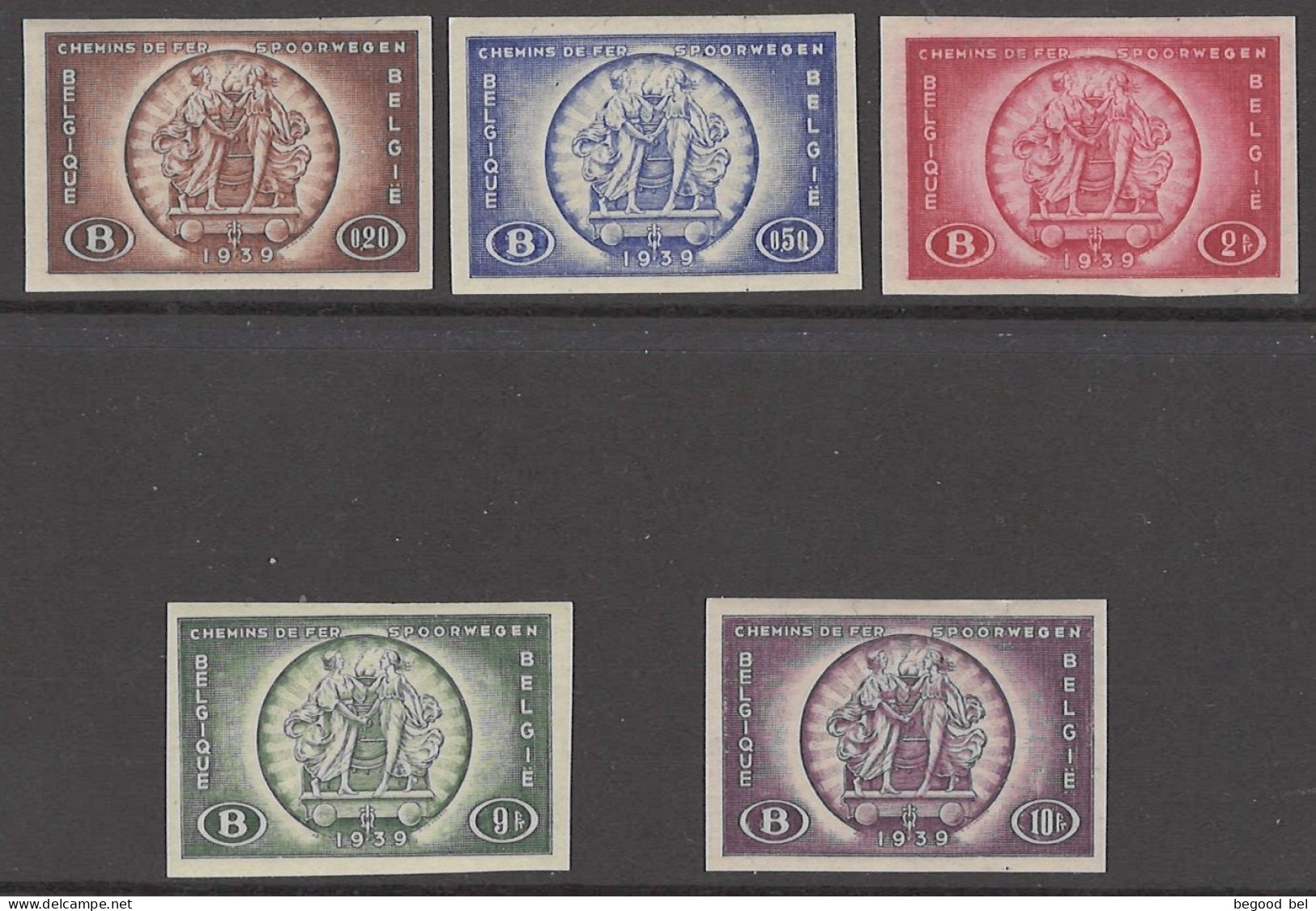 BELGIUM - 1939 - MVLH/*  -  COB TR205-209 IMPERFORATED - Lot 25956 - Postfris