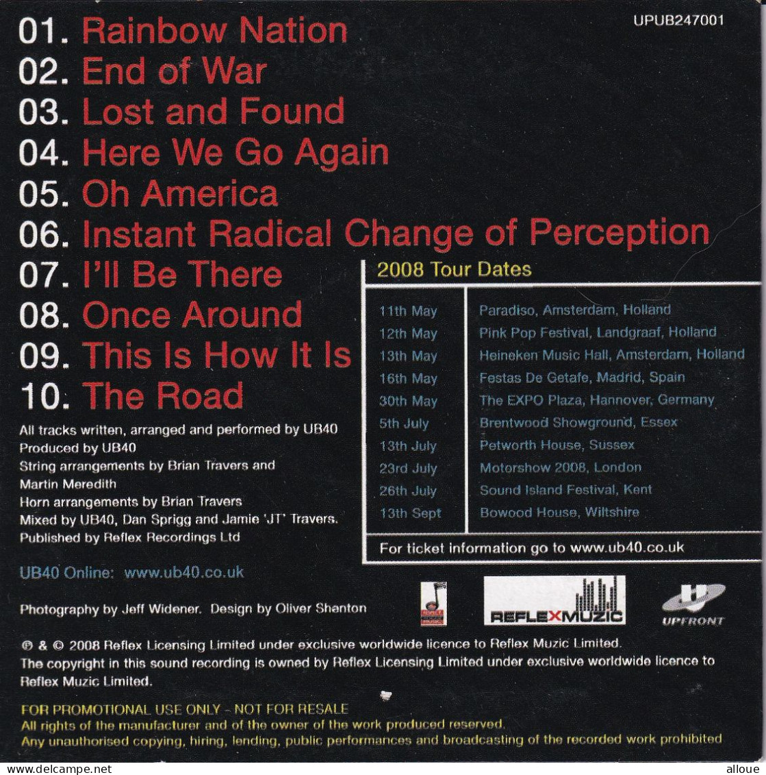 UB 40 - CD THE SUNDAY TIME POCHETTE CARTON - TWENTYFOURSEVEN - - Otros - Canción Inglesa