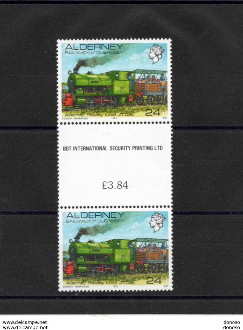 ALDERNEY AURIGNY  1993 Trains, Locomotive Daily Avec  PONT Yvert 59, Michel 59 NEUF** MNH - Alderney
