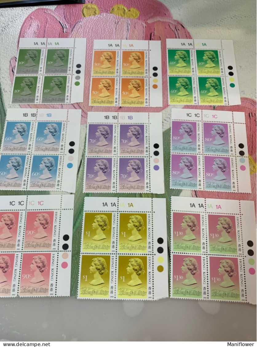 Hong Kong Stamp 1991 Definitive Block With Traffic Lights Corner MNH 16 Different - Brieven En Documenten