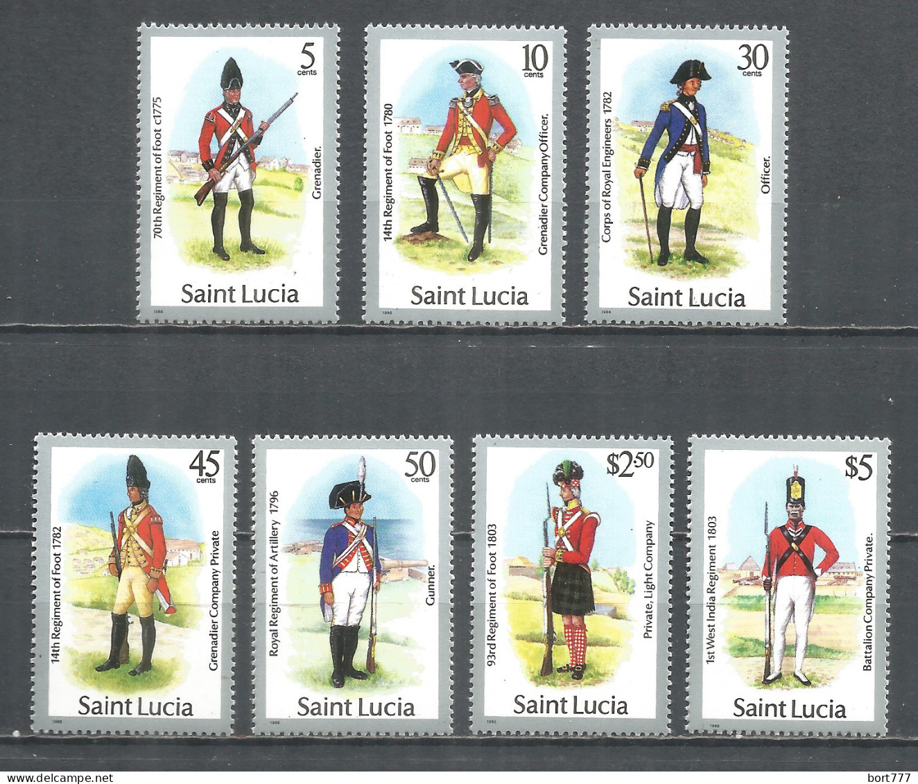 Saint Lucia 1975 Year, Mint Stamps MNH (**) Wz.0 - St.Lucia (1979-...)