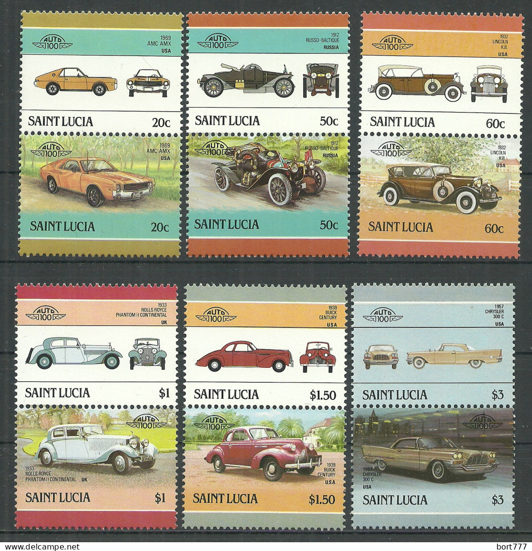 Saint Lucia 1986 Year, Mint Stamps MNH (**) Cars - St.Lucia (1979-...)