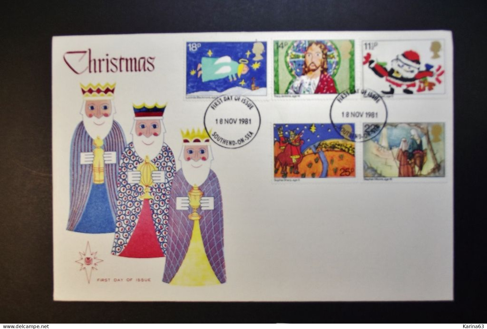 Great Britain - FDC - 1979 - 1980 - 1981 - 3 Envelopes  - Christmas  - With Insert. Cancellation Southend-on Sea - Essex - 1971-1980 Dezimalausgaben