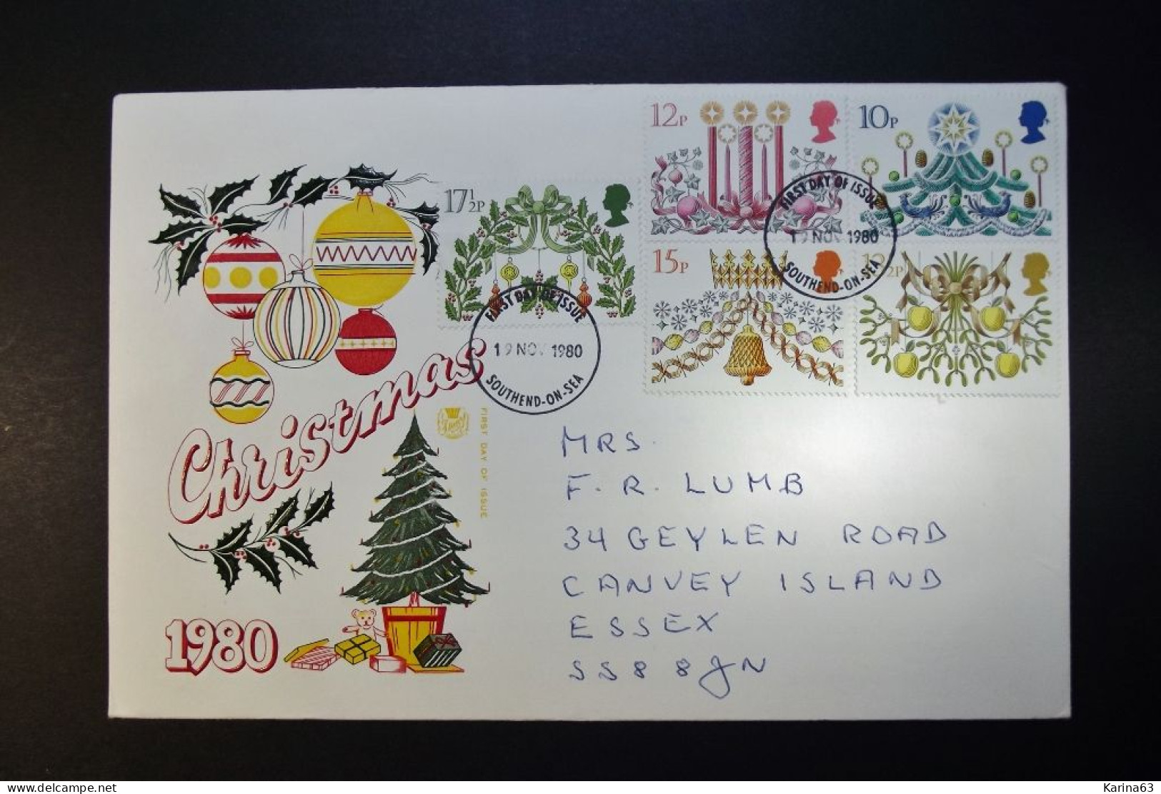 Great Britain - FDC - 1979 - 1980 - 1981 - 3 Envelopes  - Christmas  - With Insert. Cancellation Southend-on Sea - Essex - 1971-80 Ediciones Decimal