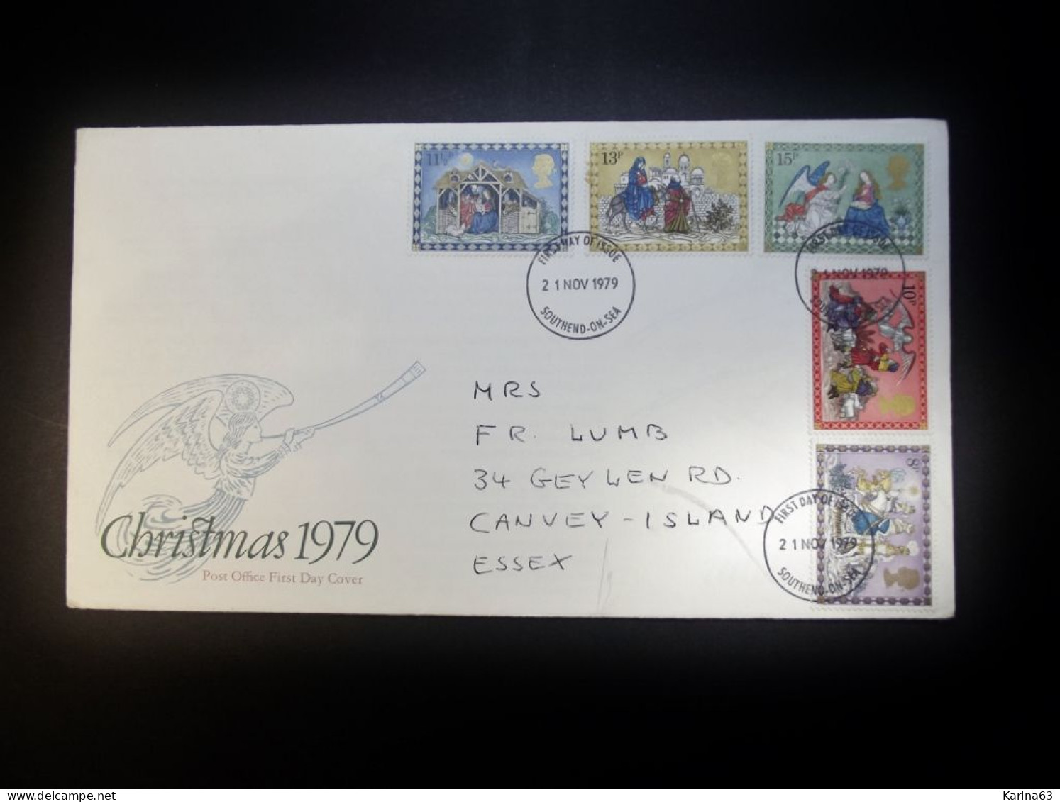 Great Britain - FDC - 1979 - 1980 - 1981 - 3 Envelopes  - Christmas  - With Insert. Cancellation Southend-on Sea - Essex - 1971-1980 Decimale  Uitgaven