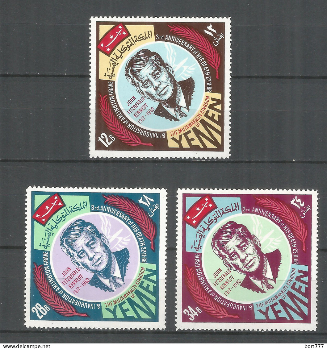 Yemen Kingdom 1967 Mint Stamps MNH (**) Mi.# 251-253A - JOHN F KENNEDY - Yemen