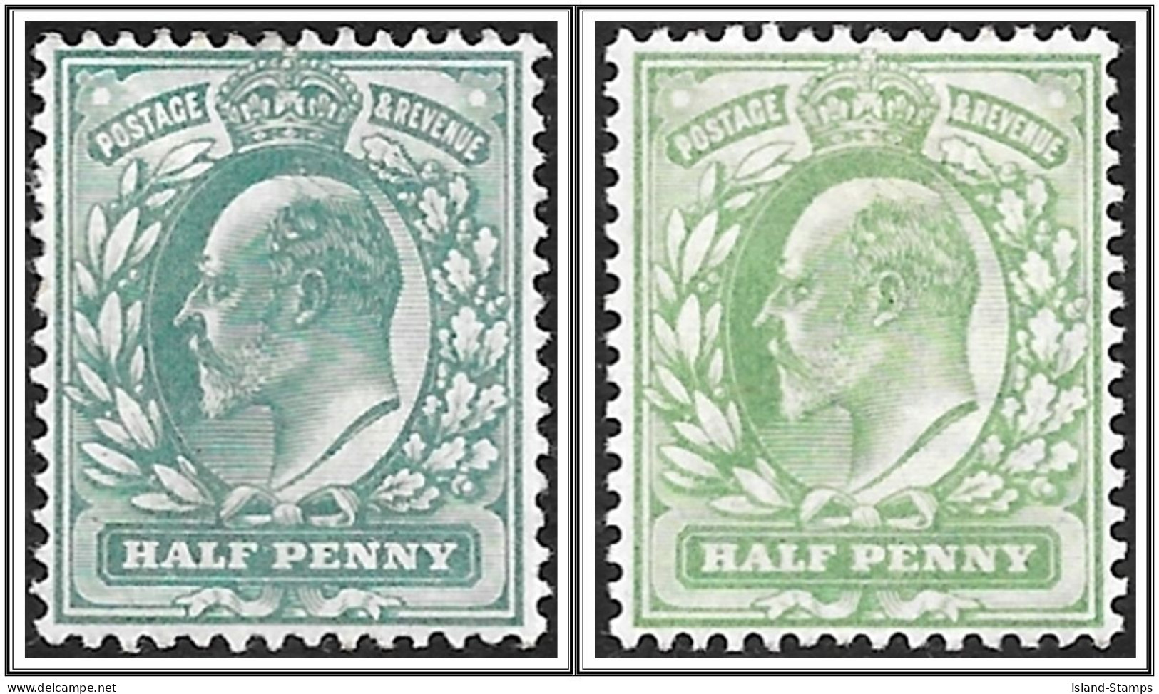 KEVII 1902-11 2 X 1/2d Mounted Mint Hrd2a - Ungebraucht