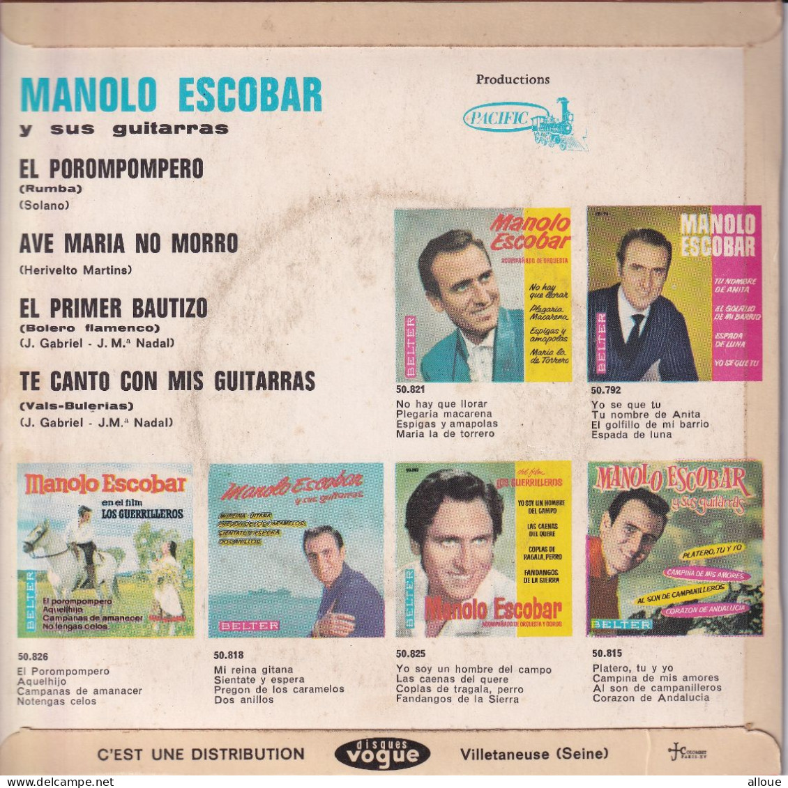 MANOLO ESCOBAR Y SUS GUITARRAS - EP FR  - EL POROMPOMPERO + 3 - Música Del Mundo