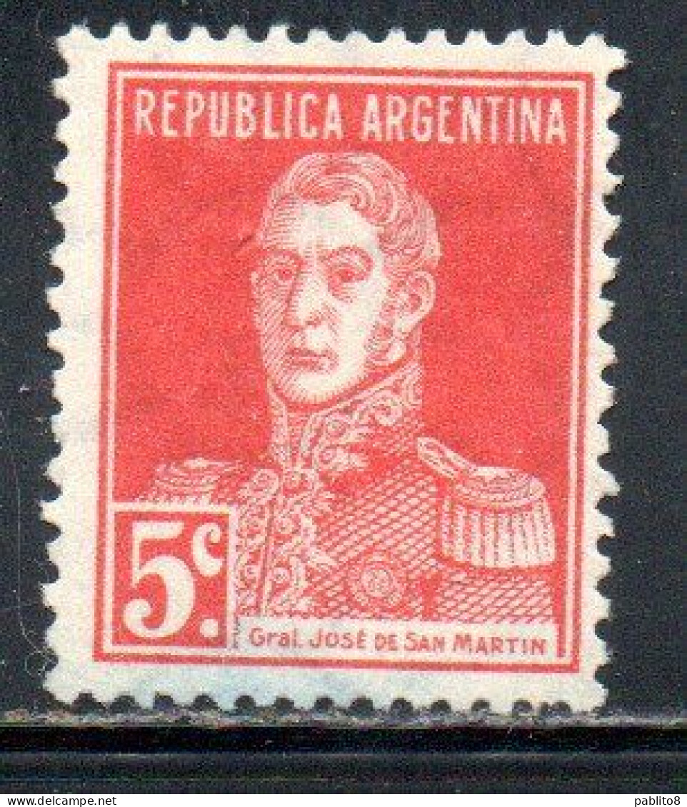 ARGENTINA 1923 JOSE DE SAN MARTIN 5c MH - Neufs